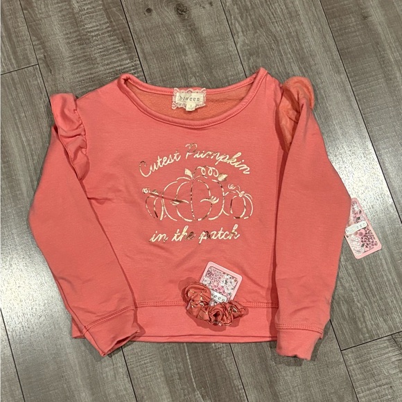 btween Coral Pumpkin Patch Kids Matching Set - Picture 3 of 4